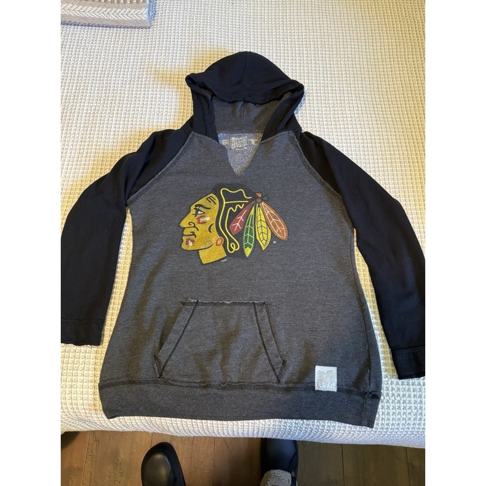 Chicago Blackhawks The‎ Original Retro Brand Hoodie Women's Small Gray USA NHL